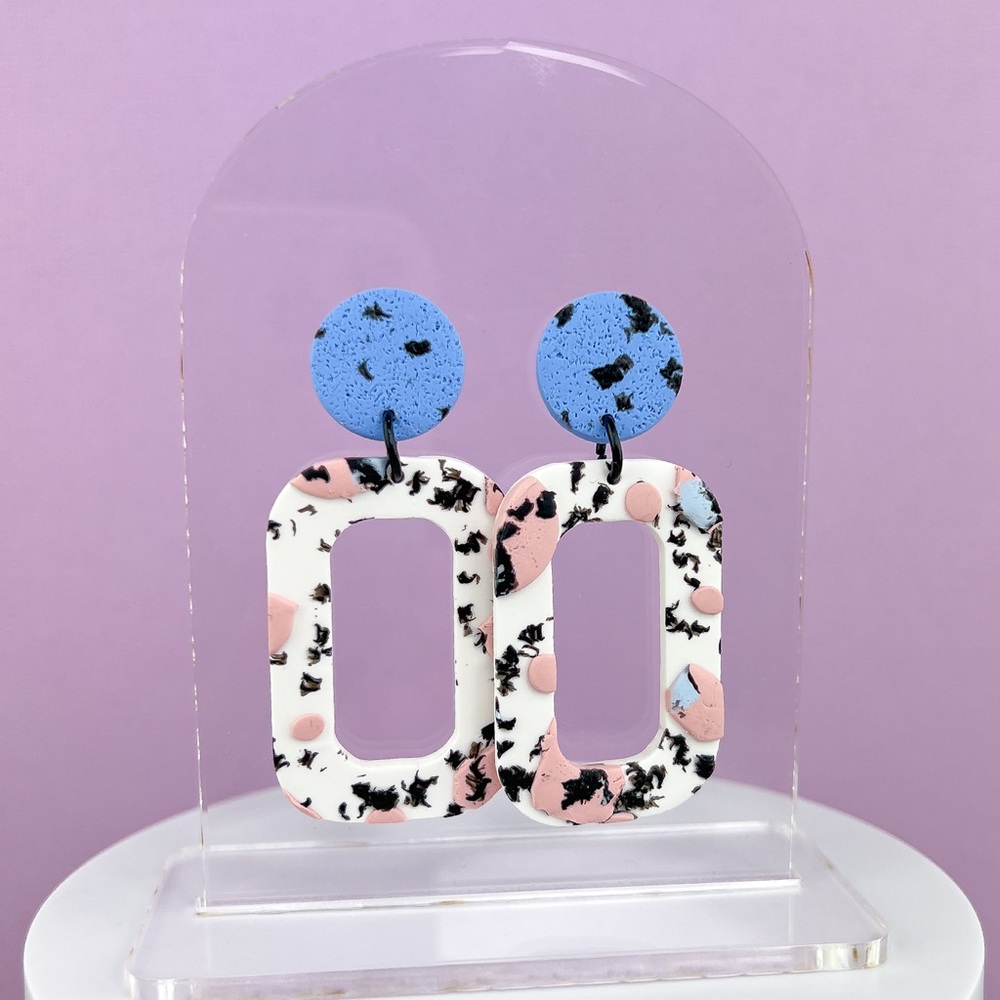 Spotted Abstract Design Handmade Polymer Clay Earrings Lightweight Funky… - Picture 5 of 10